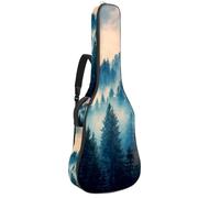 Sac de transport pour guitare classique, basse électrique, paysage de montagne artistique avec forêt de sapin mystérieuse de 101,6 cm, 106,7 cm, 106,7 cm, Multicolore 01., 42.9x16.9x4.7 in, Sac à dos