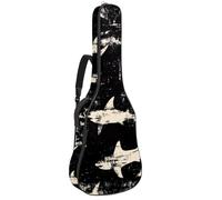 Sac de transport pour guitare classique, basse électrique, silhouette de requin vintage 101,6 cm, 106,7 cm, 106,7 cm, Multicolore 01., 42.9x16.9x4.7 in, Sac à dos décontracté
