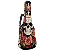 Sac de transport pour guitare classique, basse électrique, tête de mort et cartes à jouer Rouge 101,6 cm 106,7 cm, Multicolore 03., 42.9x16.9x4.7 in, Sac à dos décontracté