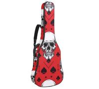 Sac de transport pour guitare classique, basse électrique, tête de mort et cartes à jouer Rouge 101,6 cm 106,7 cm, Multicolore 01., 42.9x16.9x4.7 in, Sac à dos décontracté