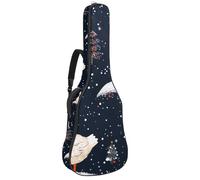 Sac de transport pour guitare classique et basse électrique, 101,6 cm, 106,7 cm, motif aquarelle de cerf de Noël et branches de baies, Multicolore 06, 42.9x16.9x4.7 in, Sac à dos décontracté