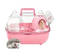 Sac de transport pour hamster avec housse transparente | Mallette de voyage portable pour souris, lapins, lézards, transport court en voiture, pique-nique, ferme