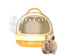 Sac de Transport pour Hamster, Sac de Transport pour Cochon d'Inde, Sac de Transport pour Petits Animaux avec Vue Panoramique et Bouteille d'eau Amovible (Yellow)