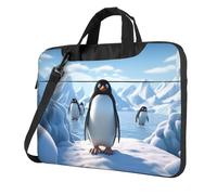 Sac de transport pour ordinateur portable 13" avec bandoulière Motif pingouin Antarctique Ice