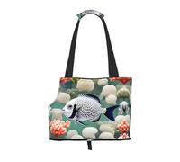 Sac de transport pour petits animaux de compagnie avec poissons tropicaux blancs - Convient pour les centres commerciaux, les avions, les bus et les métros