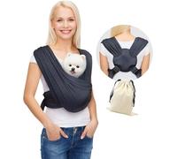 Sac de transport pour petits chiens, chat orienté vers l'avant, mains libres, taille réglable, réduction des maux de dos, coton doux, sûr pour petits chiens (S-L, noir anthracite)