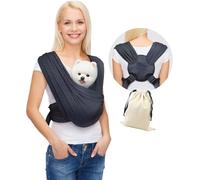 Sac de transport pour petits chiens, chat orienté vers l'avant, mains libres, taille réglable, réduction des maux de dos, coton doux, sûr pour petits chiens (S-L, noir anthracite)