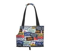 Sac de transport pour petits chiens, chats et lapins avec impression de plaque d'immatriculation