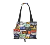 Sac de transport pour petits chiens, chats et lapins avec impression de plaque d'immatriculation