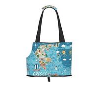 Sac de transport pour petits chiens, chats et lapins avec imprimé carte de la Grèce