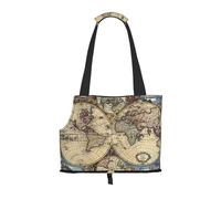 Sac de transport pour petits chiens, chats et lapins avec imprimé carte du monde antique