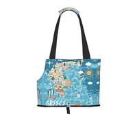 Sac de transport pour petits chiens, chats et lapins - Motif carte de la Grèce