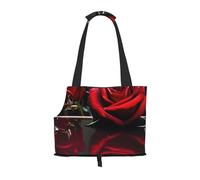 Sac de transport pour petits chiens, chats et lapins - Rouge miroir - Imprimé rose