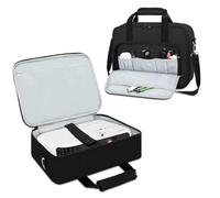 Sac de transport pour projecteur, avec poches de rangement, bretelles réglables, sac de transport portable compatible avec Epson BenQ ViewSonic et mini projecteurs (noir)