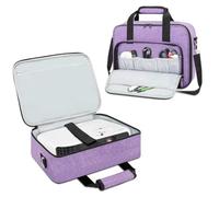 Sac de transport pour projecteur, sac de rangement pour accessoires, bretelles réglables, sac de transport portable compatible avec Epson BenQ ViewSonic et la plupart des mini projecteurs (violet)