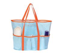 Sac de transport pratique en polyester pour cosmétiques, grand sac à linge de douche, design portable pour le camping, la piscine, les fêtes, les vêtements cosmétiques, bleu, Beauté massive