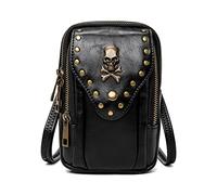 Sac de Transport Punk Gothique avec tête de Mort, Sac à Main à Rivets, Sac de Taille à bandoulière Unique, Portefeuille pour téléphone Portable, Steampunk rétro