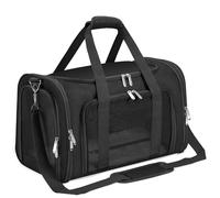 Sac de transport souple pour chat/chien/animal domestique, sac de transport pliable pour grands chats/petits chiens avec bandoulière et tapis amovible, sac de transport en maille, jusqu'à 7,3 kg