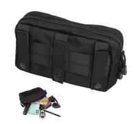 Sac de Transport Tactique Molle Sub Abdominal, Double Usage, avec Crochet et Boucle pour Gilet, en Nylon 500D Robuste, pour Rangement Multifonctionnel, Poche Molle Tactique, 5.1 * 2.4 * 8.0in Noir