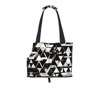 Sac de transport tendance moderne noir blanc doré imprimé triangle animaux de compagnie sacs de transport sacs de transport pour petits chiens, chats et lapins