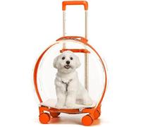 Sac de transport transparent pour chien, valise imperméable avec roues en caoutchouc pour animaux de compagnie de petite et moyenne taille, lapins, gros chats, chiots