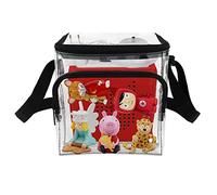 Sac de Transport Transparent pour Toniebox et Figurines, avec Bandoulière, 2 Compartiments (Transparent)