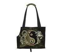 Sac de transport Yin Yang avec imprimé tigre dragon pour petits chiens, chats et lapins