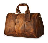Sac de Travail de W nd en Cuir véritable Utilitaire Classique Docteur Duffel pour Hommes avec bandoulière (Marron)