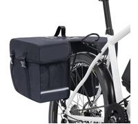 vidaXL – Sac de vélo double – Noir – 35 L – Polyester 600D – Bandes réfléchissantes