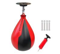 Sac de vitesse en forme de poire - Sac de vitesse de boxe - Sac de vitesse portable léger avec fixation pivotante - 35 x 16 x 16 cm - Sac de vitesse compact pour la maison et les entraînements de gym