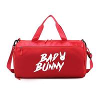 Sac de voy.Age Bad Bun. NY, Sac de Sport avec bandoulière Confortable, Parfaite pour W nds et voy.Ages Courts, polochon(Red)