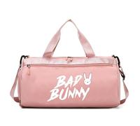 Sac de voy.Age Bad Bun. NY, Sac de Sport avec bandoulière Confortable, Parfaite pour W nds et voy.Ages Courts, polochon(Pink)