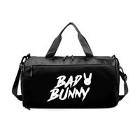 Sac de voy.Age Bad Bun. NY, Sac de Sport avec bandoulière Confortable, Parfaite pour W nds et voy.Ages Courts, polochon(Black)