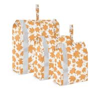 Sac de voyage 3 pièces, ensemble d'automne feuilles d'érable orange, organiseurs de chambre à coucher et de rangement, sacs de rangement pour vêtements pliables