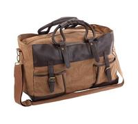 XCase Sac de voyage 30 L en toile - bandoulière et 2 poches externes - Marron