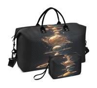 Sac de voyage à bandoulière avec sangle réglable pour voyage, système solaire, paysage céleste, mystère