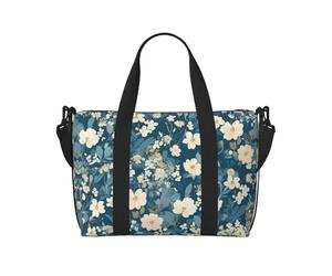Sac de voyage à bandoulière imprimé fleurs de couleur claire, grand sac fourre-tout, w nd et voyage d'affaires, léger