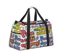 Sac de voyage à bandoulière léger pour homme et femme, cabine d'avion pour gym, plage, week-end, Graffiti Cartoon M, Élégant