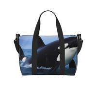 Sac de voyage à bandoulière motif chats noirs et blancs - Sac à main imperméable de grande capacité, Baleine tueuse., Taille unique