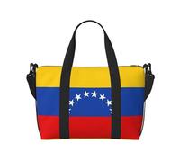 Sac de voyage à bandoulière motif drapeau du Venezuela, 41 cm x 29 cm x 15 cm avec fond de chaise, sac cabine, sac de nuit, sac fourre-tout unisexe, Noir , Taille unique