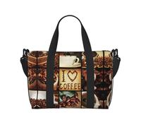 Sac de voyage à bandoulière pour collage de café, sac à main à bandoulière unique, sac de sport et de fitness, sac de voyage, Noir , Taille unique