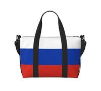 Sac de voyage à bandoulière pour femme avec drapeau russe, sac à main décontracté avec fermeture éclair, convient pour le travail, les voyages, le fitness, les voyages, noir, taille unique