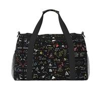 Sac de voyage à bandoulière pour homme et femme Motif formule mathématique, Noir , Taille unique
