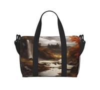 Sac de voyage à bandoulière résistant à l'eau, grand bagage à main avec sangle réglable, multi-compartiments pour la gym, les voyages, l'extérieur, Automne, Taille unique