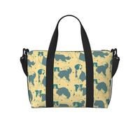 Sac de voyage à bandoulière résistant à l'eau, grand bagage à main avec sangle réglable, multi-compartiments pour la gym, les voyages, l'extérieur, Motif Border Collie, Taille unique