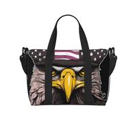 Sac de voyage à bandoulière résistant à l'eau, grand bagage à main avec sangle réglable, multi-compartiments pour la gym, les voyages, l'extérieur, USA Army Cool American Flag Eagle, Taille unique