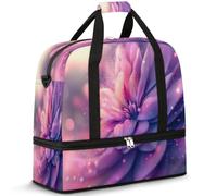 Sac de voyage à fleurs abstraites pour femmes et hommes, sac de week-end, sac fourre-tout pliable et séparé, 47 l pour le sport, la gym, le yoga, couleur, 47 L, Organiseur de sac