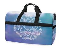 Sac de voyage à géométrie sacrée spirituelle pour hommes, femmes, garçons, filles, adolescents, sac de sport surdimensionné avec compartiment à chaussures, sac de nuit, sac de yoga, sac à main