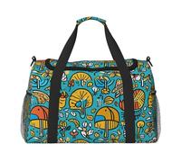 Sac de voyage à imprimé cerveau gauche et droit pour homme et femme, sacs de voyage pliables et sac fourre-tout spacieux pour le rangement d'articles de toilette, bagages, articles personnels, noir, L