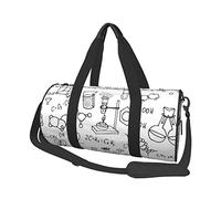 Sac de voyage à imprimé chimie, sac de sport pliable, sac de week-end pour femme, grand sac fourre-tout pour le sport et les voyages, Noir , Taille unique